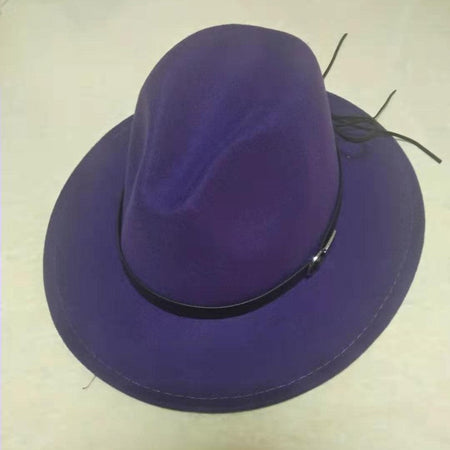 QBHAT Women Men Wide Brim Wool Felt Jazz Fedora Hats Panama Style Cowboy Trilby Party formal Dress Hat Large Size Yellow white