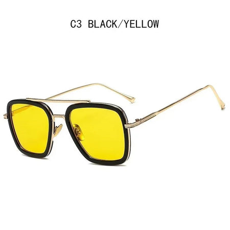 Fashion Steampunk Men Sunglasses Tony Stark Iron Man Sun Glasses Vintage Metal Eyewear Steam Punk Sunglass UV400 Male Gafas