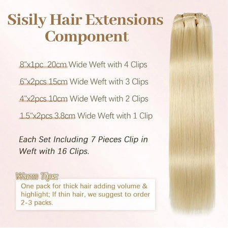 Clip In Hair Extensions Real Human Hair Blonde Clip In Extensions 8pcs Double Weft Hair Extensions End  Human Hair #613