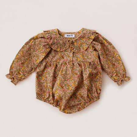 Vintage Floral Baby Girl Romper Spring Baby Girl Clothes For Wedding Party