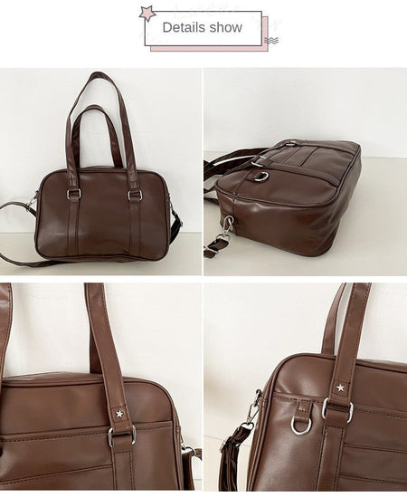 Japanese Style JK Bag Women High School Student Uniform Bag PU Leather Shoulder Bag Women Simple Handbags Crossbody Bags Itabag