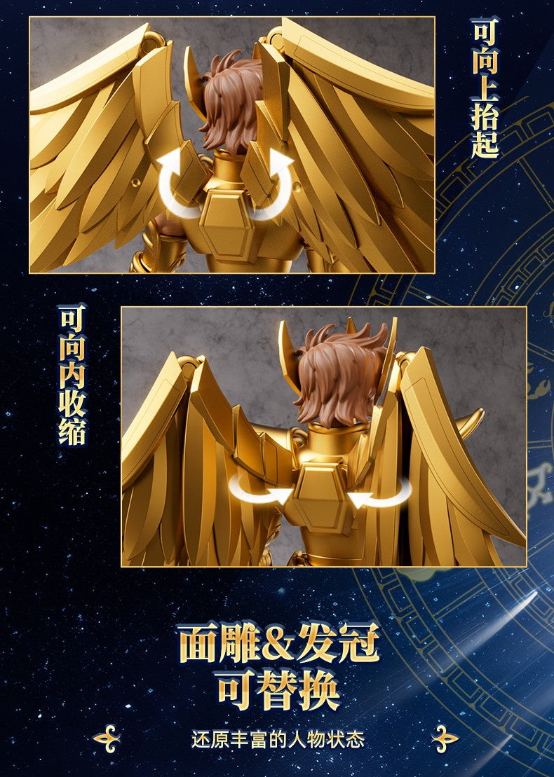 New Genuine BLOKEES Gold Saint Seiya Sagittarius Seiya Pegasus Aiolos Tenma Pegasus Action Figure Toy Assembly Figure Toy Gift