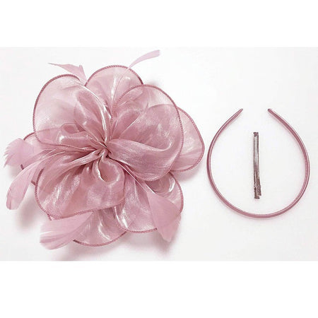 New Women's Organza Fascinators Feather Flower Kentucky Derby Hat Headdress Pillbox Hat for Wedding Tea Party Headwewar Clips