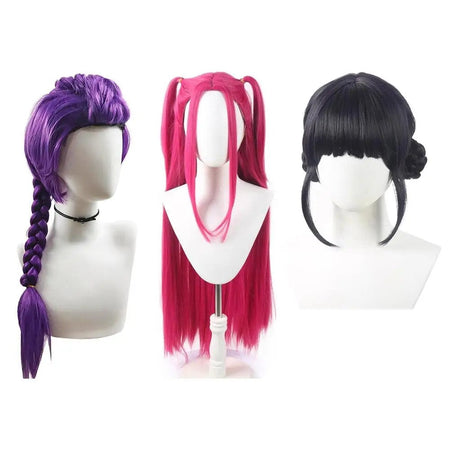 Kpop Demon Hunters Wig Rumi Mira Zoey Wig For Kids Synthetic Hair Cosplay Halloween Party Chindren Use
