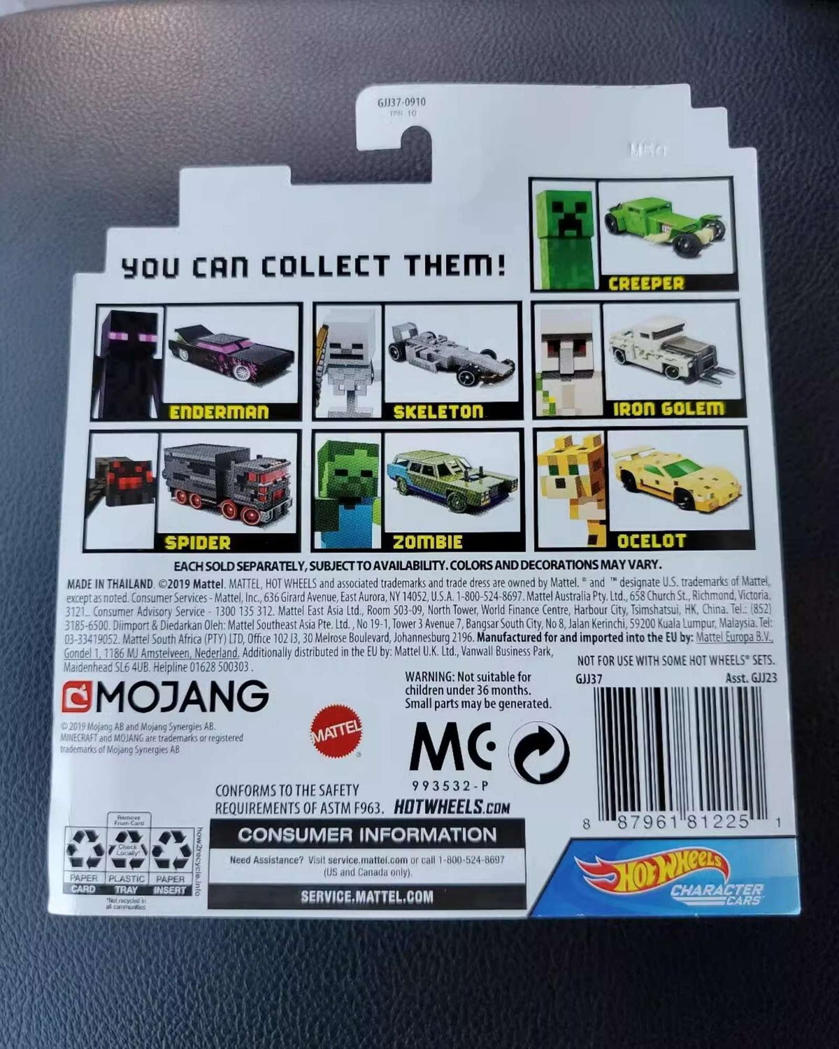 Genuine Hot Wheels Minecraft Series Model Toy Car Desktop Ornament Collectibles Holiday Gifts In Stock