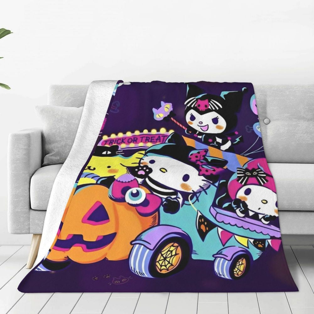 Christmas Hello Kitty Blankets Quality Warm Throw Blanket Winter Travel Office Couch Bed Graphic Bedspread