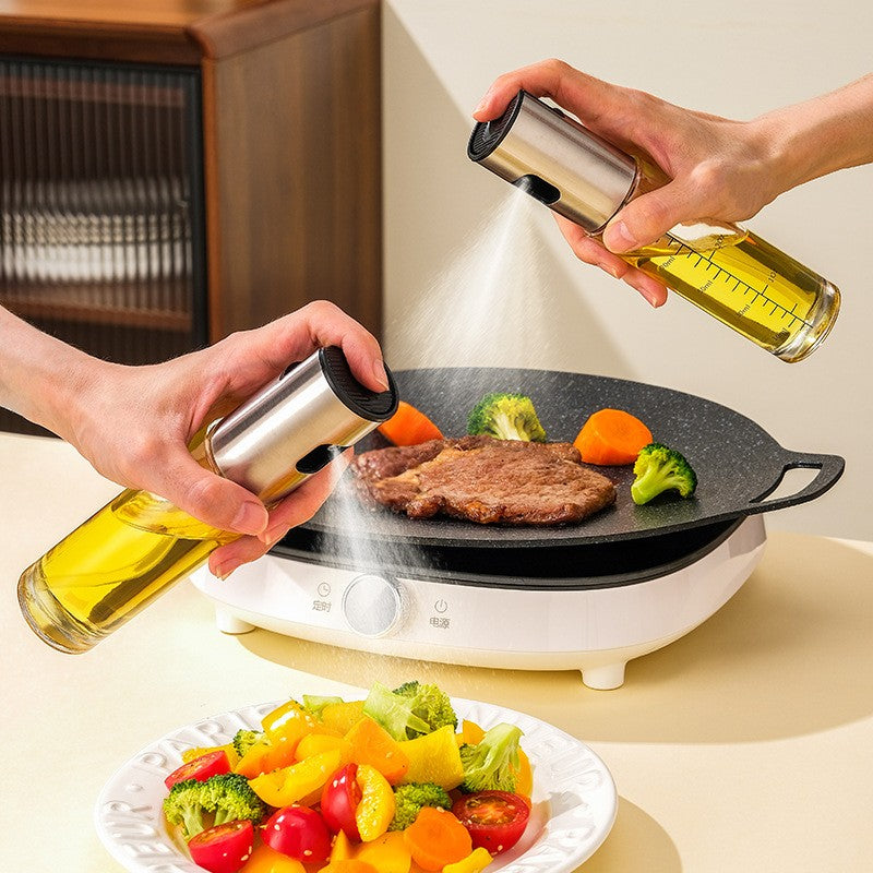 Household oil Spray Bottle Barbecue Cooking Olive oil Sprayer Plastic Baking oil Spray Empty Bottle Vinegar Bottle Or oil Brush