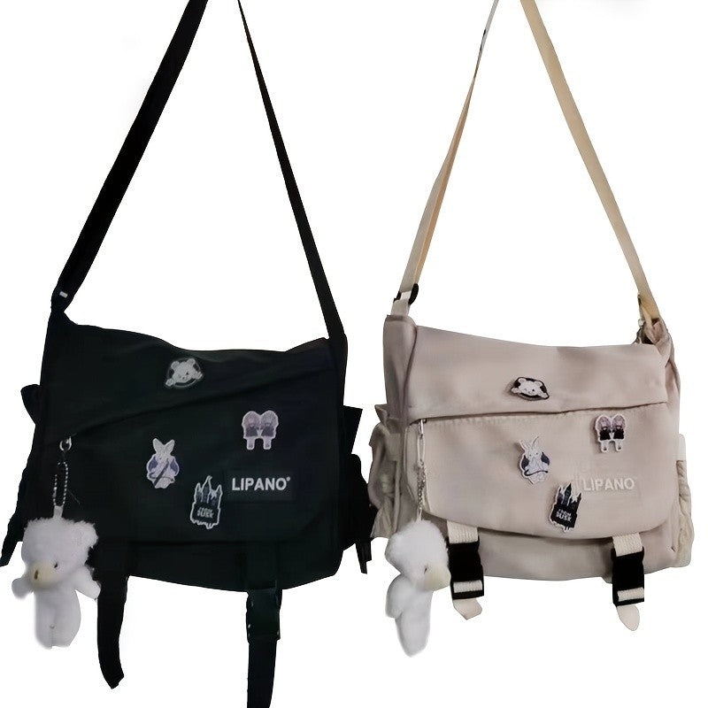 1pc Nylon Handbag Shoulder Bag, Large Capacity Messenger Bag, Men's Crossbody Bag, Student School Bags for Teenagers Daily Use