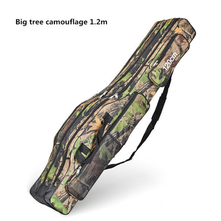 1.2m/1.5m three-layer foldable large belly sea fishing bag, double shoulder fishing rod bag, tool kit for outdoor storage
