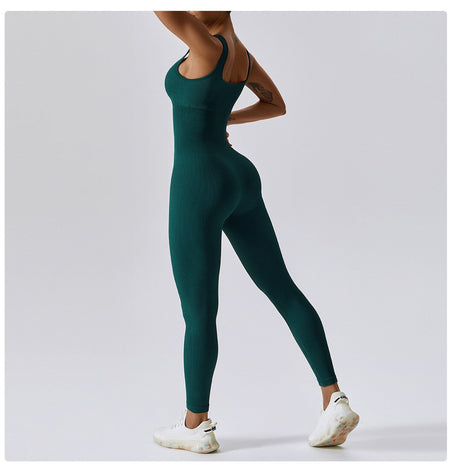 Spring Seamless One-Piece Yoga Suit Dance Belly Tightening Fitness Workout Set Stretch Bodysuit Gym Clothes Push Up Sportswear