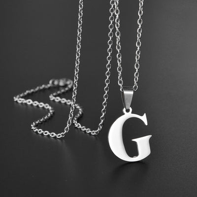 26 Alphabet Letters A-Z Name Pendant Stainless Steel Necklace Initial Minimalist Necklaces For Men Women Fashion Gifts Wholesale