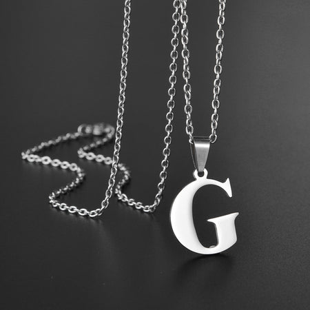26 Alphabet Letters A-Z Name Pendant Stainless Steel Necklace Initial Minimalist Necklaces For Men Women Fashion Gifts Wholesale