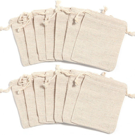 5-10Pcs/Lot Natural Linen Burlap Bags Jute Gift Bag Drawstring Gift Bags Ornament Pouch Cosmetic Washing Storage Candy Party Bag