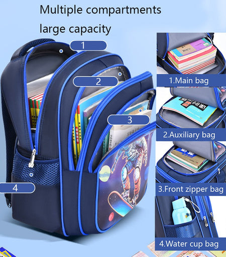 Fashion Kid Backpack Children's Shoulder Bag Blue Boys School Bag Football Matches Pattern Backpack Kids Girl Boutique Gift