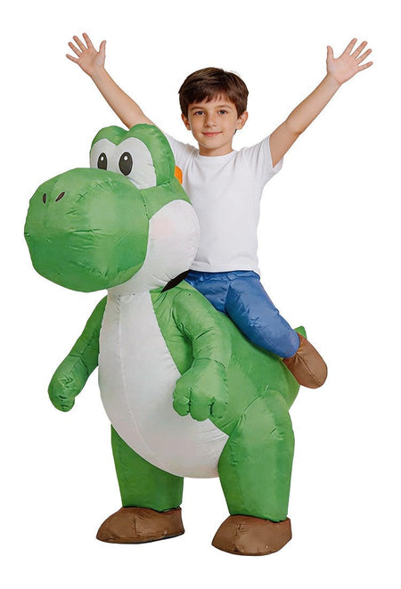 Anime Super Brother Yoshi Cosplay Inflatable Dinosaur Costume Halloween Carnival Party Outfit Quick Inflation Suit For Men Women
