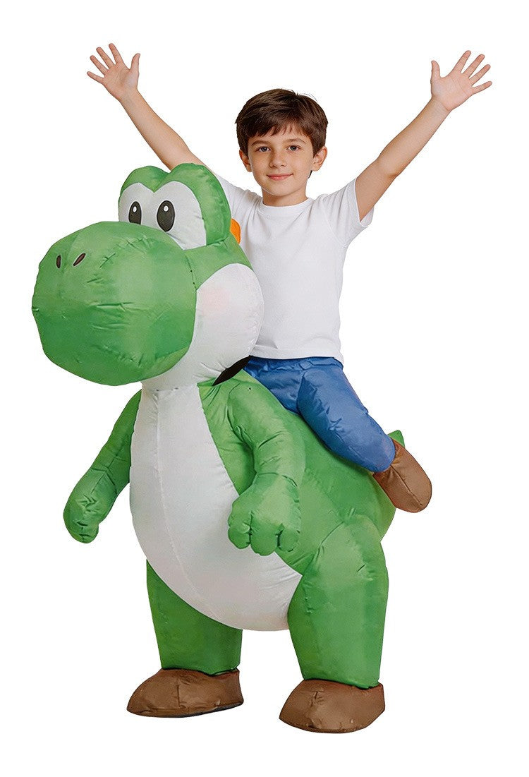 Anime Super Brother Yoshi Cosplay Inflatable Dinosaur Costume Halloween Carnival Party Outfit Quick Inflation Suit For Men Women