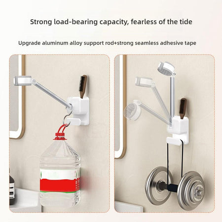 Angle Adjustable Hair Dryer Holder Non-Drilling Wall-Mounted Hair Dryer Stand For Bathroom Free-hand Lazy Storage Rack Shelf