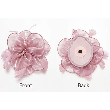 New Women's Organza Fascinators Feather Flower Kentucky Derby Hat Headdress Pillbox Hat for Wedding Tea Party Headwewar Clips