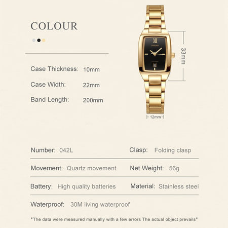 WWOOR Elegant Women's Watch Fashion Stainless Steel Waterproof Ladies Quartz Wristwatch Luxury Bracelet Watches Date Reloj mujer