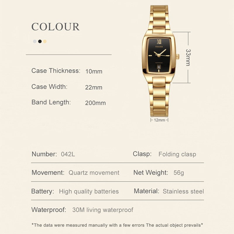WWOOR Elegant Women's Watch Fashion Stainless Steel Waterproof Ladies Quartz Wristwatch Luxury Bracelet Watches Date Reloj mujer