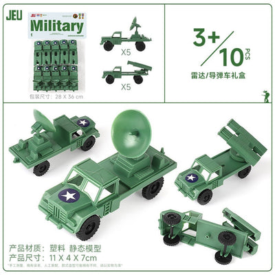 ViiKONDO Army Men Toy Military Vehicle Model Wargame Accessories Tank Radar Missile Launcher Artillery Fighter Barrack Bridge