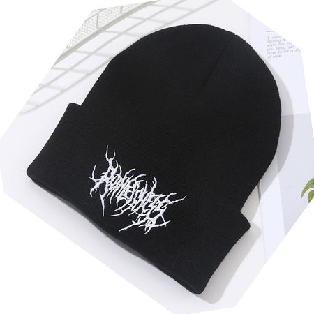 Warm Women Men Winter Beanies Hats Gothic Street Punk Knitted Bonnet Caps 100% Cotton Fashion Keep Warm Skullies Beanies Hats