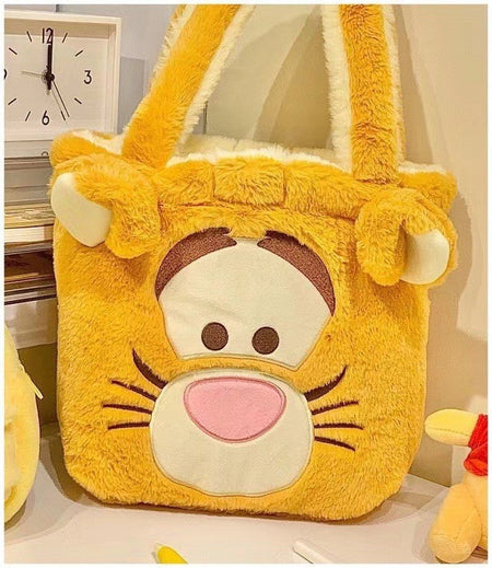 Disney Winnie Bear Turn Into Tigger Plush Handbag Cartoon Reversible Lotso Change To Alien Plush Doll Bag Xmas Women Girls Gift