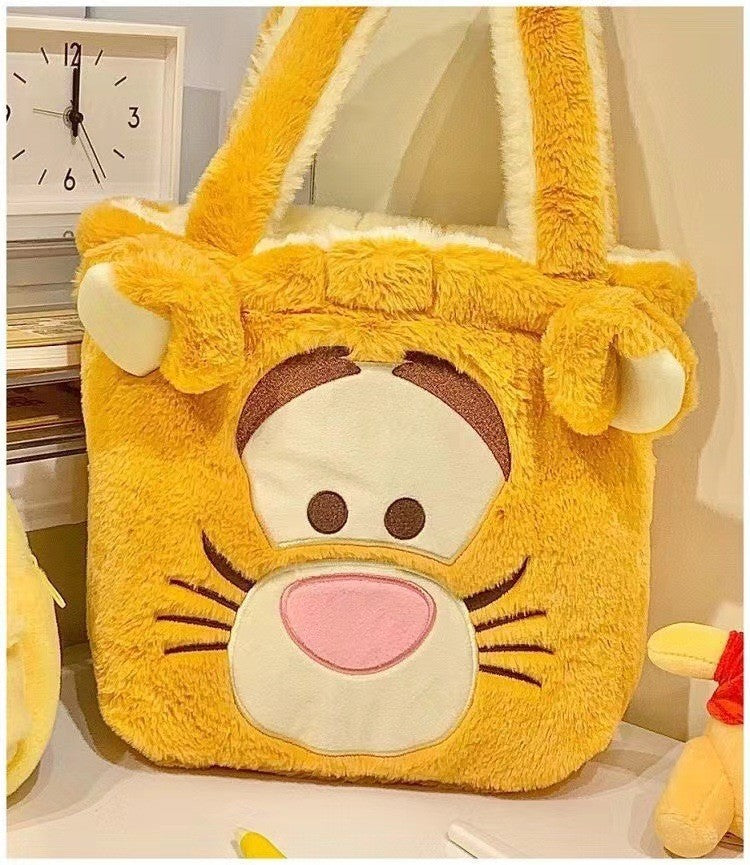 Disney Winnie Bear Turn Into Tigger Plush Handbag Cartoon Reversible Lotso Change To Alien Plush Doll Bag Xmas Women Girls Gift