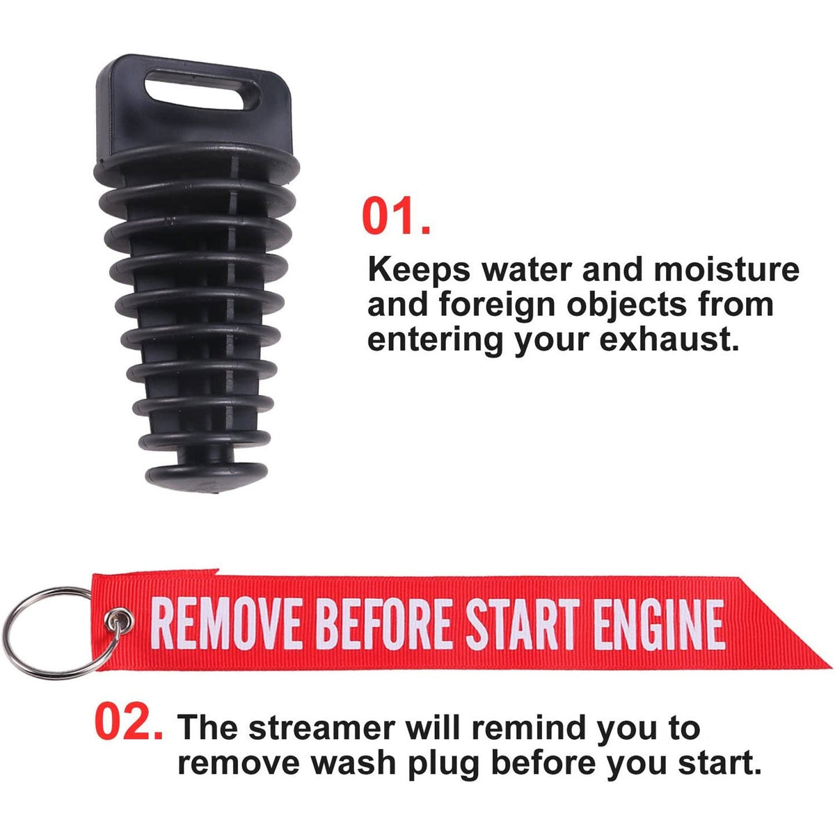 1/3/5pcs Motorcycle Exhaust Pipe Plug Muffler Wash Plug Pipe Protector Motocross Tailpipe Plug Move Blow-Down