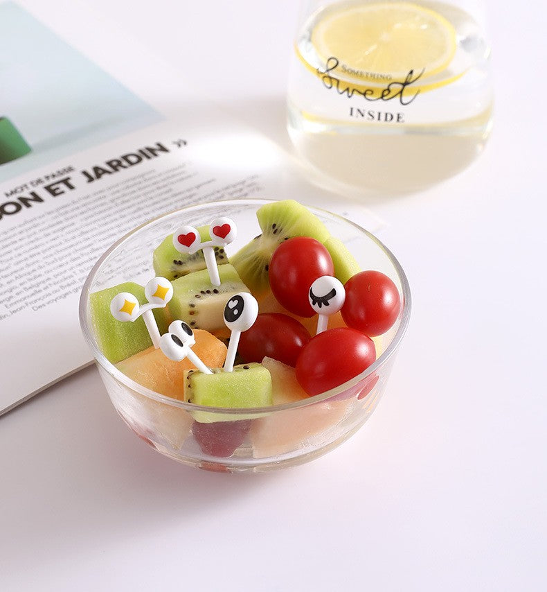 10/30/50Pcs Mini Skewers Cute Cartoon Eyes Kawai Lunch Bento Box Food Fruit Picks Fork Sticks Buffet Sandwich Toppers Decor fork