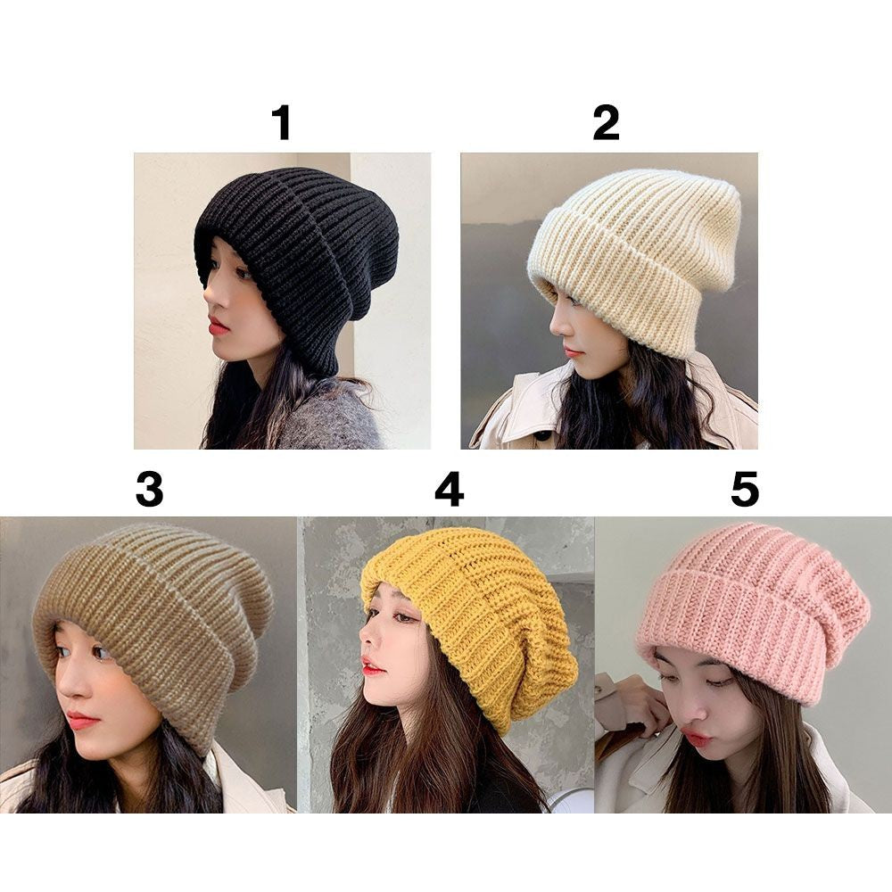 Fashion Winter Warm Hats for Women Casual Stacking Knitted Bonnet Caps Men Hats Solid Color Hip Hop Unisex Female Beanies