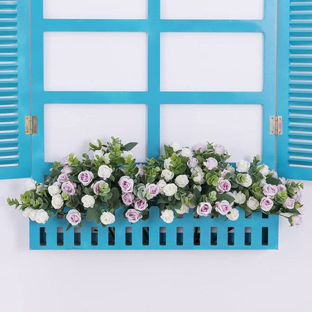 10 Heads pink Artificial Silk Rose Flowers Fake White Eucalyptus  Peony Flower Bouquet, for Home Wedding Party Garden Decoration