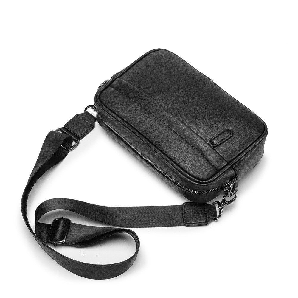 Fashion Luxury Men's Crossbody Bag Business PU Leather Shoulder Bags Men Solid Flap Messenger Bag Men Zipper Ipad Bag 2025 New