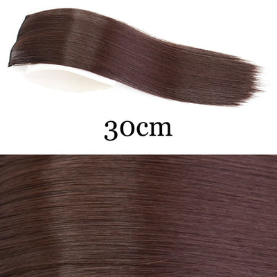 MERISI HAIR Synthetic Invisable Straight Hair Pads Clip In One Piece 2Clips Increase hair volume Hair Extensions Top Side Cover