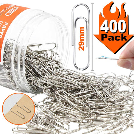 Silver Paper Clips Office Supplies Paperclips Large File Bookmark Stainless Steel Paper Clip Organizer School Office Stationery