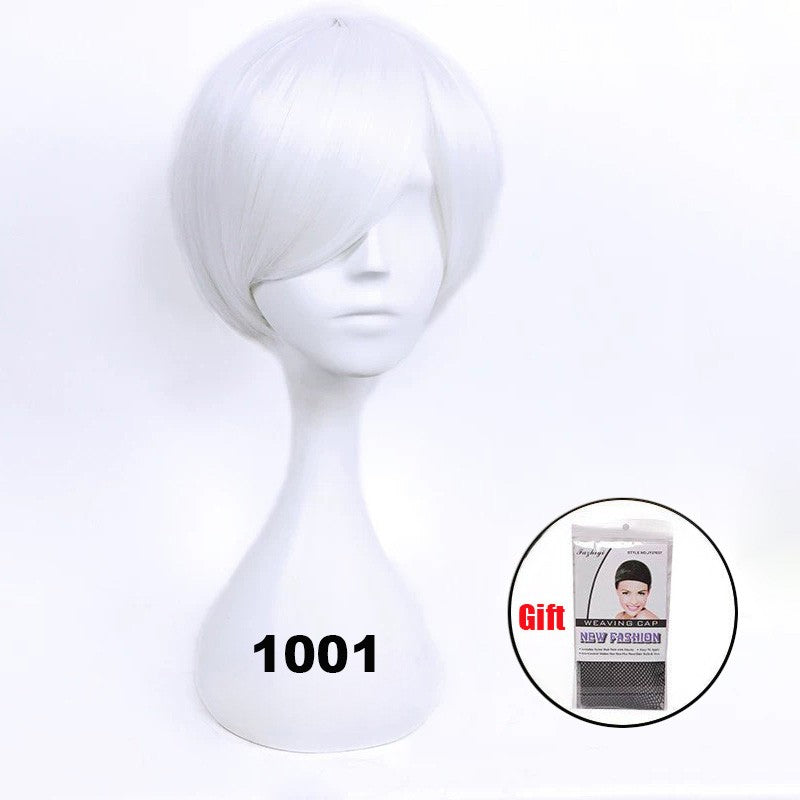 Snoya 30cm synthetic short Wig purple blue red yellow high temperature fiber Wig Costume Party Cosplay Wig 23 colors