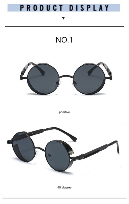 Metal Steampunk Sunglasses Men Women Fashion Round Glasses Brand Designer Vintage Sun Glasses High Quality Oculos de sol UV400