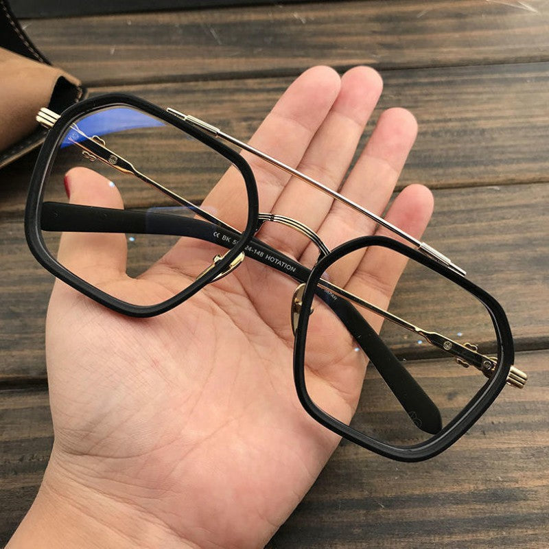 Oversized Myopia Glasses Matte Frame Double Beam Square Blue Light Blocking Men Women Computer Eyewear Diopter -0.5 to -6.0