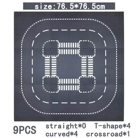 City Road Street Baseplate Straight Crossroad Curve T-Junction Building Blocks Base Plate 32*32 Compatible All Brands City