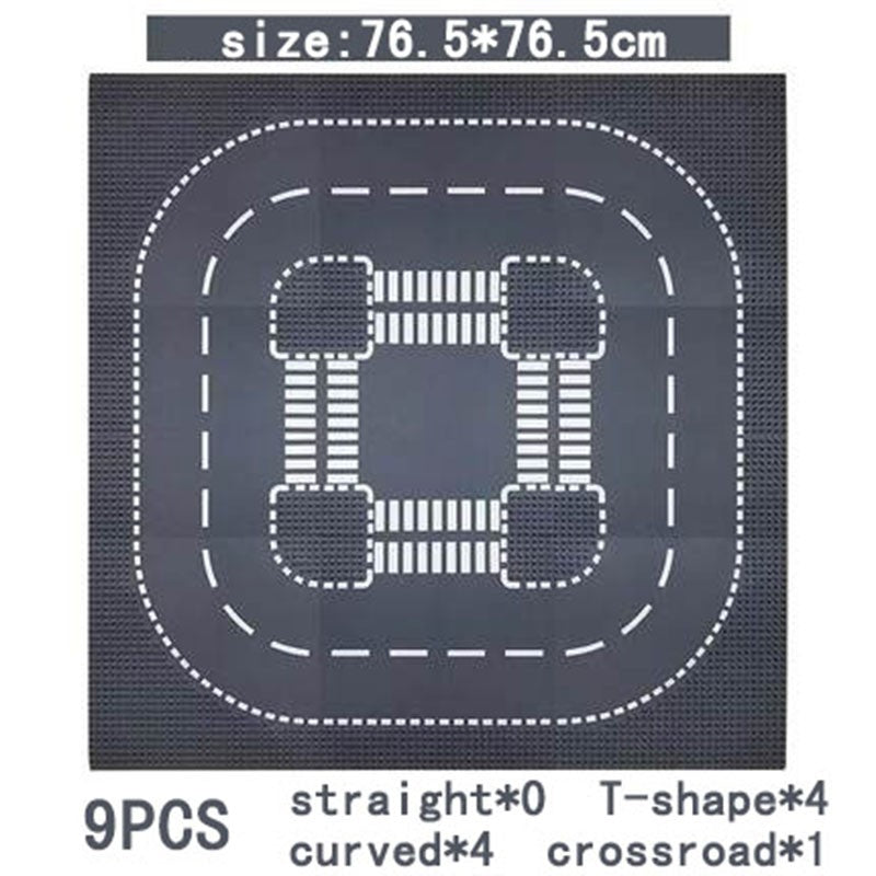 City Road Street Baseplate Straight Crossroad Curve T-Junction Building Blocks Base Plate 32*32 Compatible All Brands City