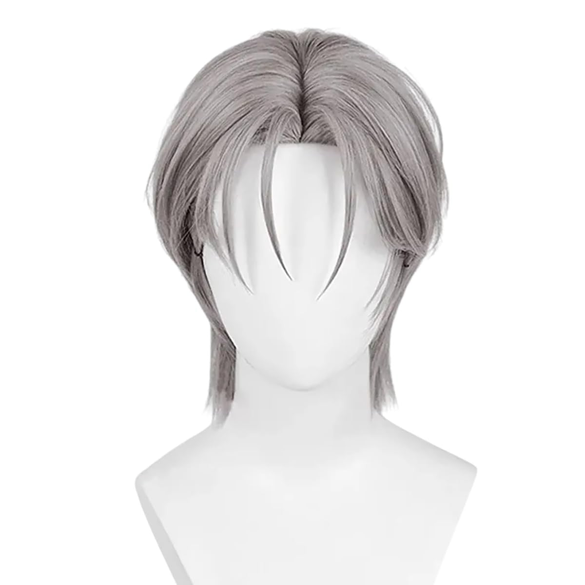 Unisex Short Blonde Wig for Cosplay Costumes Synthetic Fiber Wig with Bangs Halloween Party Anime Wig