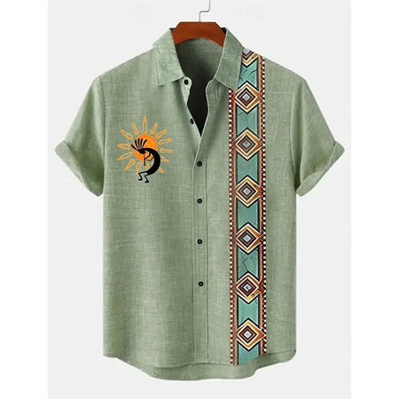 Men's Summer Hawaiian Casual Fashion Social Beach Style Short Sleeved Printed Loose Retro Vacation Shirt Camisas Estampadas