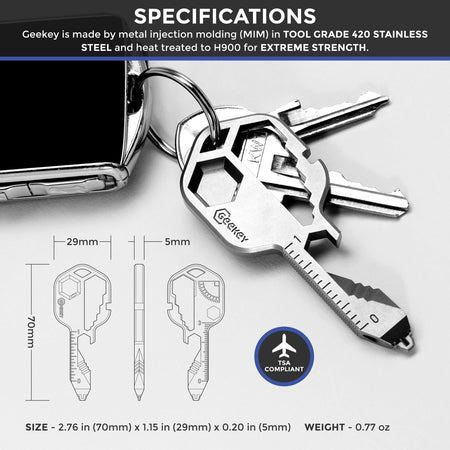 24 in 1 Key Tool Multi functional Stainless Steel Keychain Creative Small Tool Key EDC Key Tool