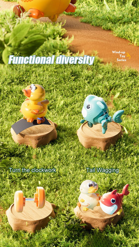 Cute pets winding slide toys fun swing pet styling children's toys crash resistant baby crawling training birthday gifts