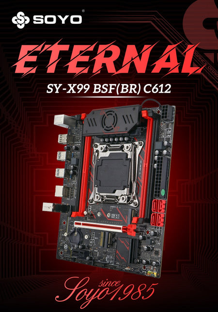 Gaming Motherboard Set SOYO X99 C612chip with Intel Xeon E5 2680 V4 CPU DDR4 8G*1 2133MHz RAM Computer components Mainboard TPM2
