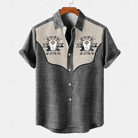 Men's Summer Hawaiian Casual Fashion Social Beach Style Short Sleeved Printed Loose Retro Vacation Shirt Camisas Estampadas