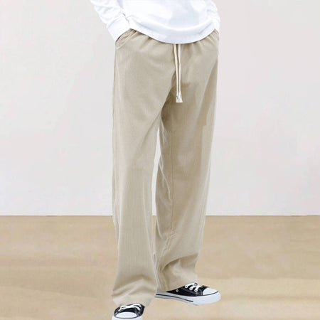 Mens Corduroy Joggers Pants Casual Cargo Pants Drawstring Elastic Waist Baggy Tapered Sweatpants with Pockets Outdoor Sweatpants