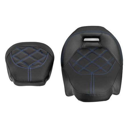 Motorcycle Two Up Seat Black Front Rear Driver Passenger Seat For Harley Touring Road King Street Electra Road Glide 2009-2024