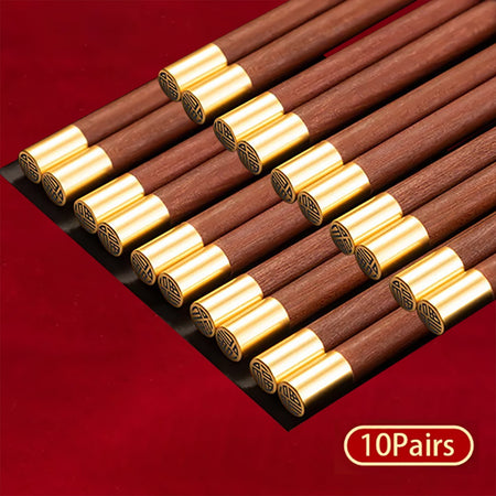 5/6/8/10Pairs Reusable Chopsticks Tableware Handmade Japanese Natural Wood Chopsticks Sushi Food Wooden Chopsticks Non Slip Easy
