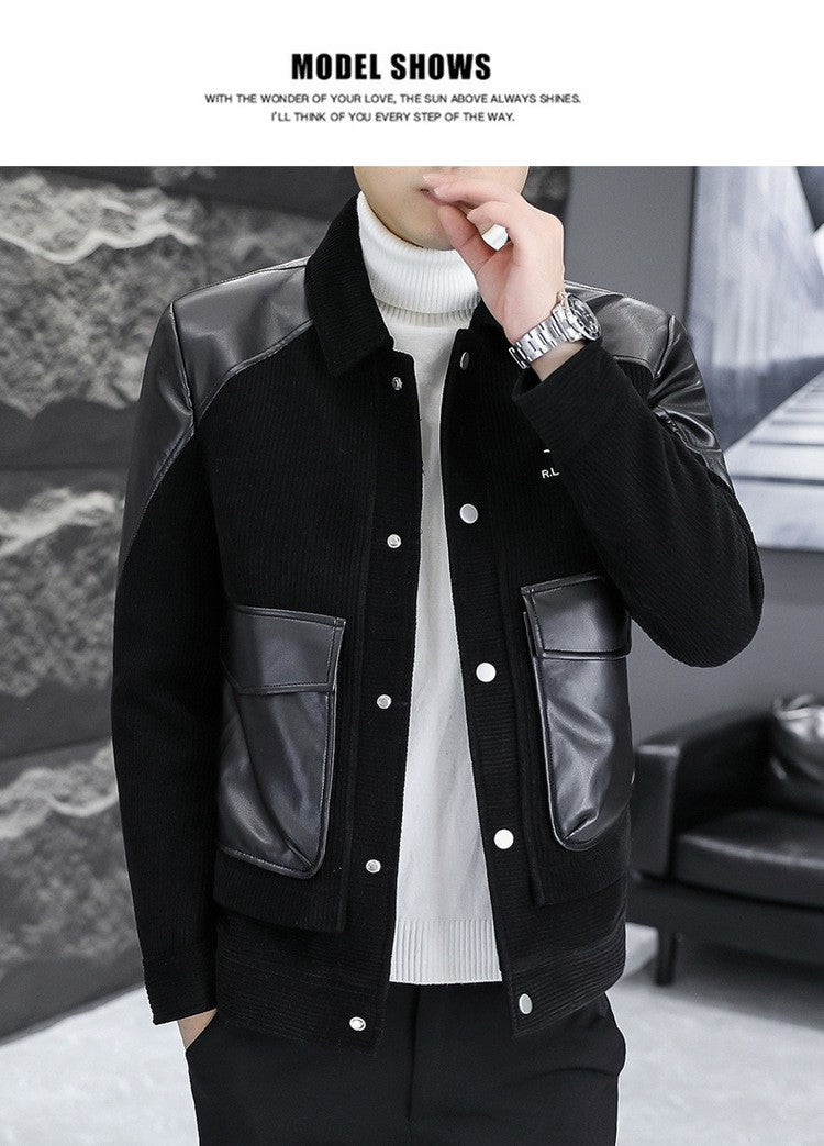 Korean Winter Jacket for Men Thickened and Warm Wool Blends Jacket Casual Business Streetwear Overcoat Social Men Clothing 2023